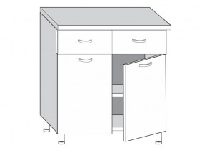 2.80.22 Шкаф-стол на 800мм с 2-я ящиками и 2-мя дверцами в Сатке - satka.mebel74.com | фото