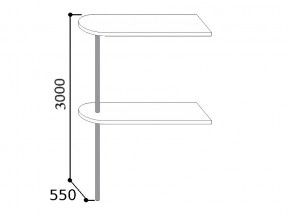 6.1100  Стойка барная 1100 на трубе (h3000мм), ЛДСП/ПФ 26мм в Сатке - satka.mebel74.com | фото