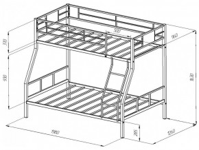 Двухъярусная кровать Гранада 1 Черная в Сатке - satka.mebel74.com | фото 2