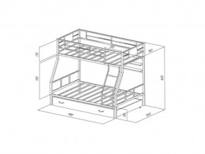 Двухъярусная кровать Гранада 1 ПЯ Черная в Сатке - satka.mebel74.com | фото 2