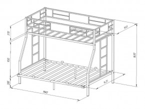 Двухъярусная кровать Гранада 140 черный в Сатке - satka.mebel74.com | фото 2