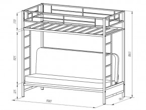 Двухъярусная кровать с диваном Мадлен белая-пифагор в Сатке - satka.mebel74.com | фото 2