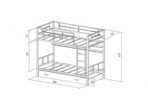 Двухъярусная кровать Севилья 2 ПЯ Черная в Сатке - satka.mebel74.com | фото 2