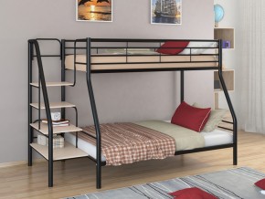 Двухъярусная кровать Толедо 1 Черный-Дуб молочный в Сатке - satka.mebel74.com | фото