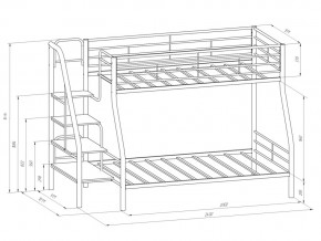 Двухъярусная кровать Толедо 1 Черный-Дуб молочный в Сатке - satka.mebel74.com | фото 2