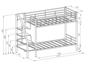 Двухъярусная кровать Толедо Черный-Дуб молочный в Сатке - satka.mebel74.com | фото 2