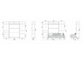 Гостиная трансформер Лайт стандарт с кроватью 1600 в Сатке - satka.mebel74.com | фото 3