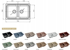 Каменная мойка GranFest Standart GF-S780K в Сатке - satka.mebel74.com | фото 2