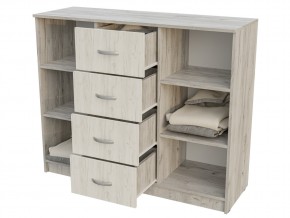 Комод 4 ящика 2 створки 555-М Бася Крафт в Сатке - satka.mebel74.com | фото 2