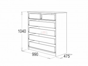 Комод 6 фант венге-млечный дуб в Сатке - satka.mebel74.com | фото 3