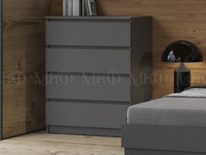 Комод 800 4 ящика Челси Графит в Сатке - satka.mebel74.com | фото 2