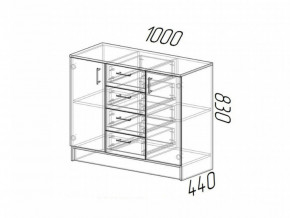 Комод К1000-2Д ЛДСП Дуб Вотан-Белый гладкий в Сатке - satka.mebel74.com | фото 2