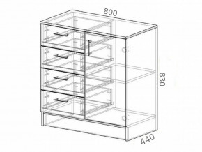 Комод К800-1Д ЛДСП белый в Сатке - satka.mebel74.com | фото 2