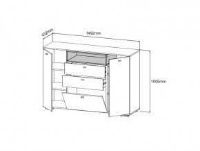 Комод Ланс К303 белый/дуб бунратти в Сатке - satka.mebel74.com | фото 2