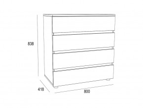 Комод Лотос с 4-мя ящиками Дуб Крафт в Сатке - satka.mebel74.com | фото 2