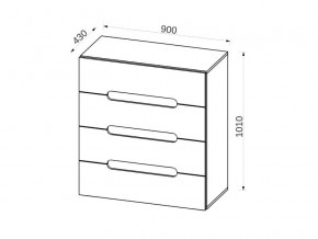 Комод с 4-мя ящиками МДФ Некст в Сатке - satka.mebel74.com | фото 2