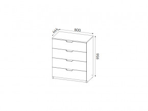 Комод В-6 с 4-мя ящиками матовый ЛДСП Фаворит в Сатке - satka.mebel74.com | фото 2