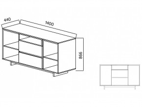 Комодино Moderno-1400 Ф6 в Сатке - satka.mebel74.com | фото 4