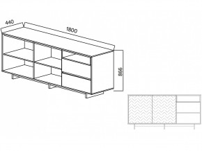 Комодино Moderno-1800 В-1 Ф1 в Сатке - satka.mebel74.com | фото 2