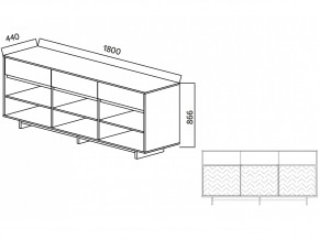 Комодино Moderno-1800 В-2 Ф1 в Сатке - satka.mebel74.com | фото 2