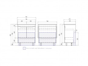 Комплект мебели в ванную Grani 750 дуб сонома напольный в Сатке - satka.mebel74.com | фото 3