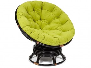 Кресло-качалка Papasan w 23/01 B с подушкой Antique brown, флок Олива в Сатке - satka.mebel74.com | фото