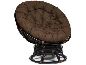 Кресло-качалка Papasan w 23/01 B с подушкой Antique brown, ткань Коричневый в Сатке - satka.mebel74.com | фото