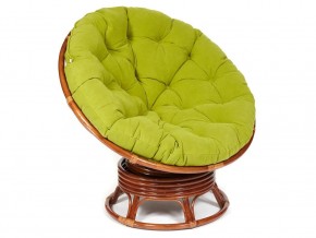 Кресло-качалка Papasan w 23/01 B с подушкой Pecan, флок Олива в Сатке - satka.mebel74.com | фото