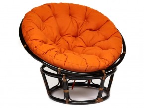 Кресло Papasan 23/01 W с подушкой Antique brown, ткань Оранжевый в Сатке - satka.mebel74.com | фото