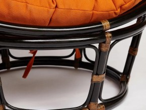 Кресло Papasan 23/01 W с подушкой Antique brown, ткань Оранжевый в Сатке - satka.mebel74.com | фото 3