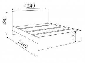 Кровать 1200 Осло модуль М12 с настилом Лайт Дуб Крафт Золото в Сатке - satka.mebel74.com | фото 2