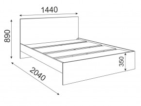 Кровать 1400 Осло модуль М13 с настилом Лайт Белый в Сатке - satka.mebel74.com | фото 2