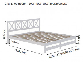 Кровать 2-х спальная Аист-8 Классика белый 1200х2000 мм в Сатке - satka.mebel74.com | фото 2