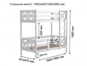 Кровать 2-х ярусная Аист-2 Классика белый 1600х800 мм в Сатке - satka.mebel74.com | фото 2