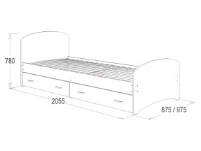 Кровать-6 одинарная с 2-мя ящиками 800*2000 венге в Сатке - satka.mebel74.com | фото 2