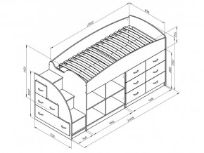 Кровать чердак Дюймовочка 4/1 Голубой в Сатке - satka.mebel74.com | фото 2