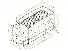 Кровать чердак Дюймовочка 4/2 Голубой в Сатке - satka.mebel74.com | фото 2