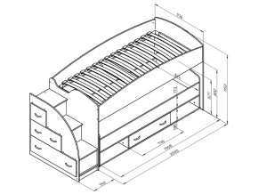 Кровать чердак Дюймовочка 4/3 Голубой в Сатке - satka.mebel74.com | фото 2