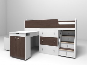 Кровать чердак Малыш 70х160 Белое дерево-Бодего в Сатке - satka.mebel74.com | фото