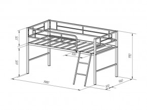 Кровать чердак Севилья Мини Коричневая в Сатке - satka.mebel74.com | фото 2