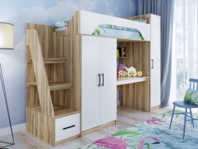 Кровать чердак Тея с пеналом ясень-белый в Сатке - satka.mebel74.com | фото 3