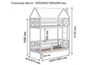 Кровать домик 2-х ярусная Аист-4 Классика белый 1600х800 мм в Сатке - satka.mebel74.com | фото 2