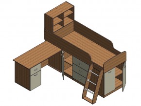 Кровать Дюймовочка 1 Голубой в Сатке - satka.mebel74.com | фото 3