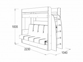 Кровать-диван двухярусная Омега 17 млечный дуб в Сатке - satka.mebel74.com | фото 2