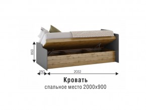 Кровать Харви белый/вотан в Сатке - satka.mebel74.com | фото 3