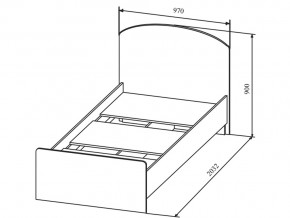 Кровать KI-KI КРД900.1 в Сатке - satka.mebel74.com | фото 2