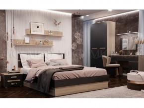 Кровать Ким 1400 Графит софт, сонома в Сатке - satka.mebel74.com | фото 2