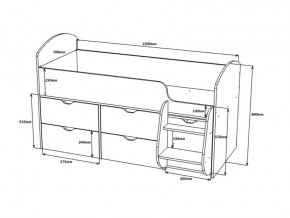 Кровать Малыш-7 Дуб-Белое дерево в Сатке - satka.mebel74.com | фото 2