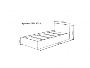 Кровать Мори КРМ 900.1 графит в Сатке - satka.mebel74.com | фото 2