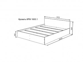 Кровать Мори КРМ1600.1 графит в Сатке - satka.mebel74.com | фото 2